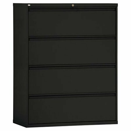 ALERA ALEHLF4254BL Black Four-Drawer Metal Lateral File Cabinet - 42'' x 19 1/4'' x 53 1/4'' 328ALEHLF4254BL